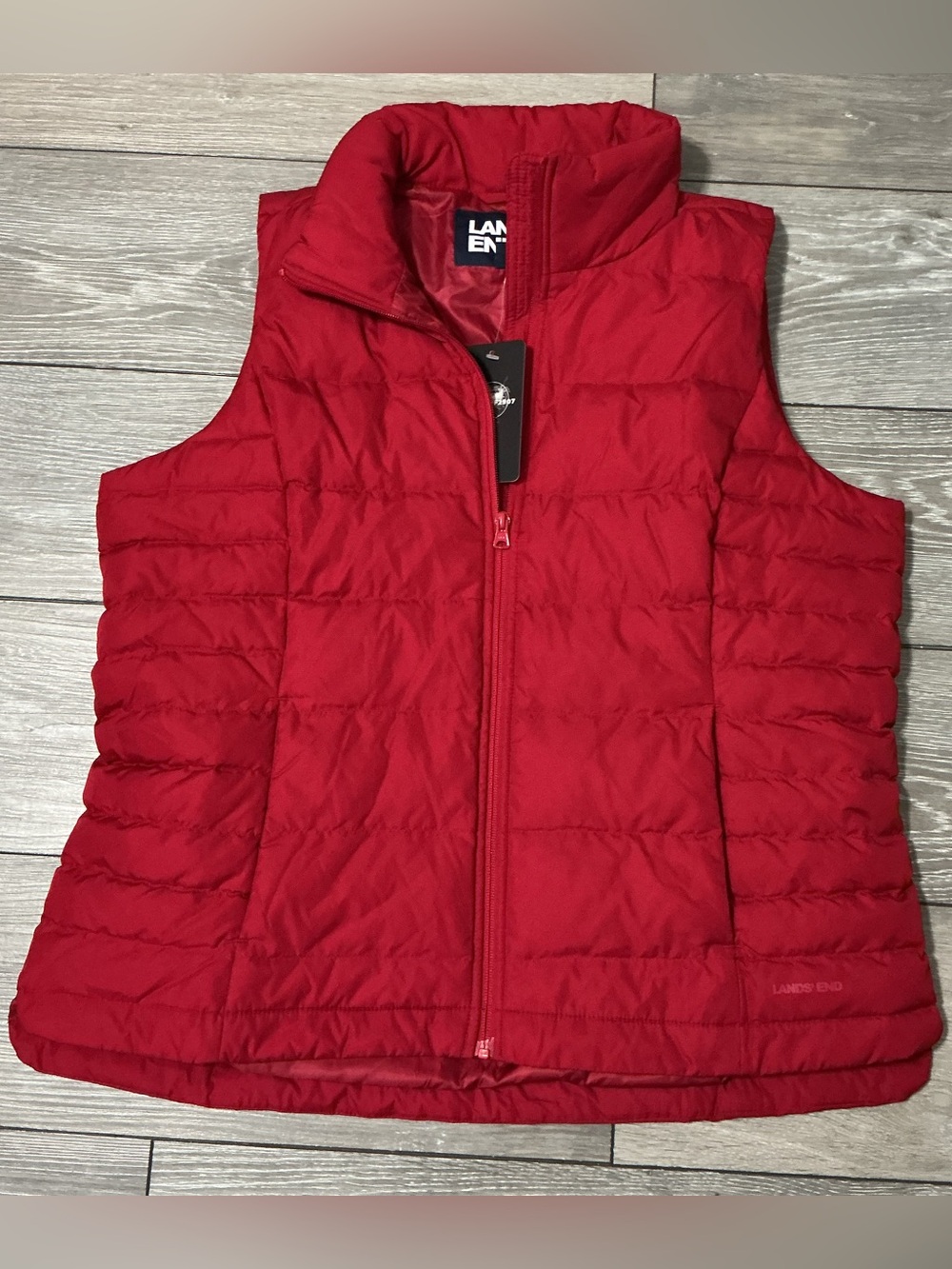 NWT LANDS END Red Down Puffer Vest XL